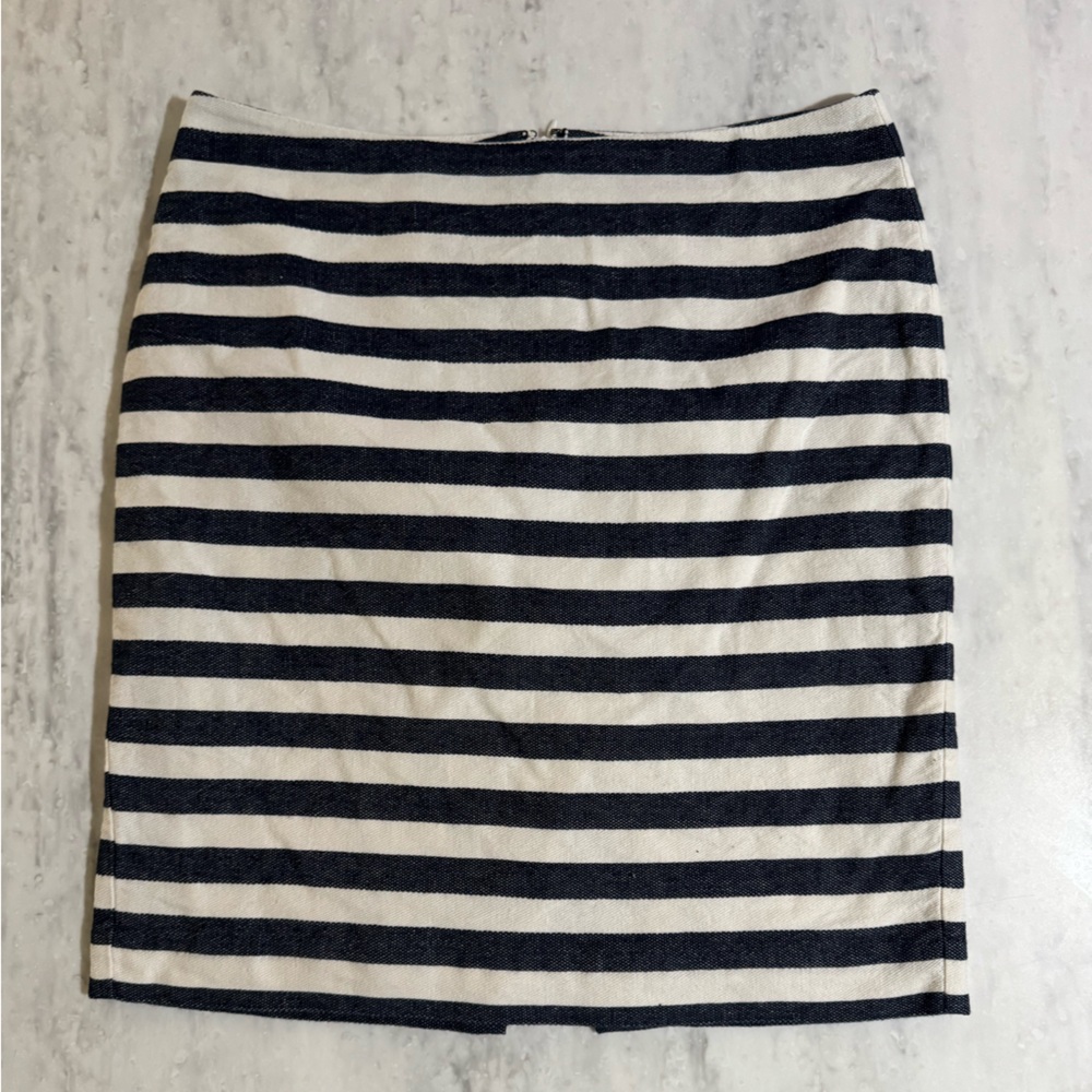 Ann Taylor Nautical Navy and White Striped Top